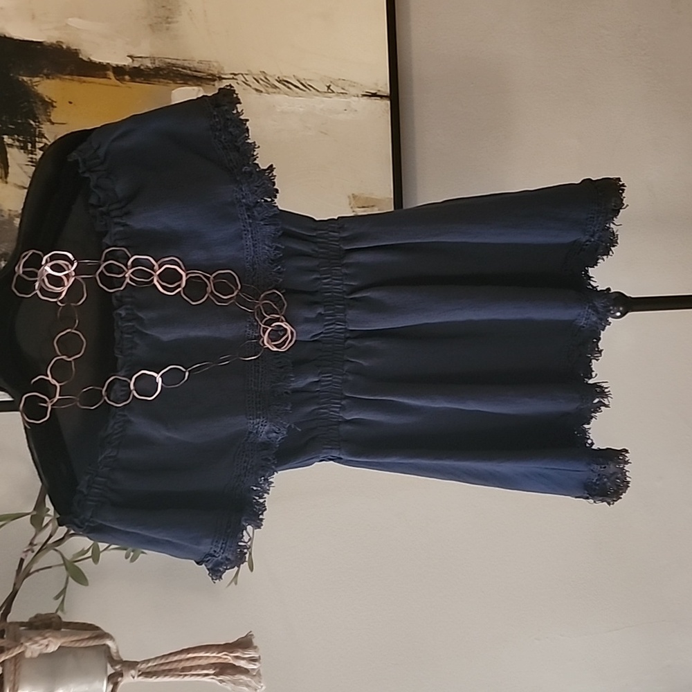 Very J off the shoulder fringe dress